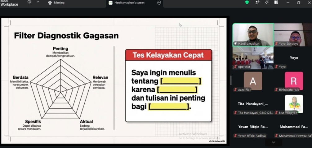 LAZNAS YAKESMA Perkuat Kapasitas Awardee melalui Pelatihan Kepenulisan dan Literasi Digital